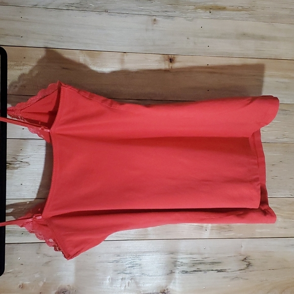 Old Navy  Camisole Tank Top Lace Medium Brick Red  Stretch - Picture 5 of 6